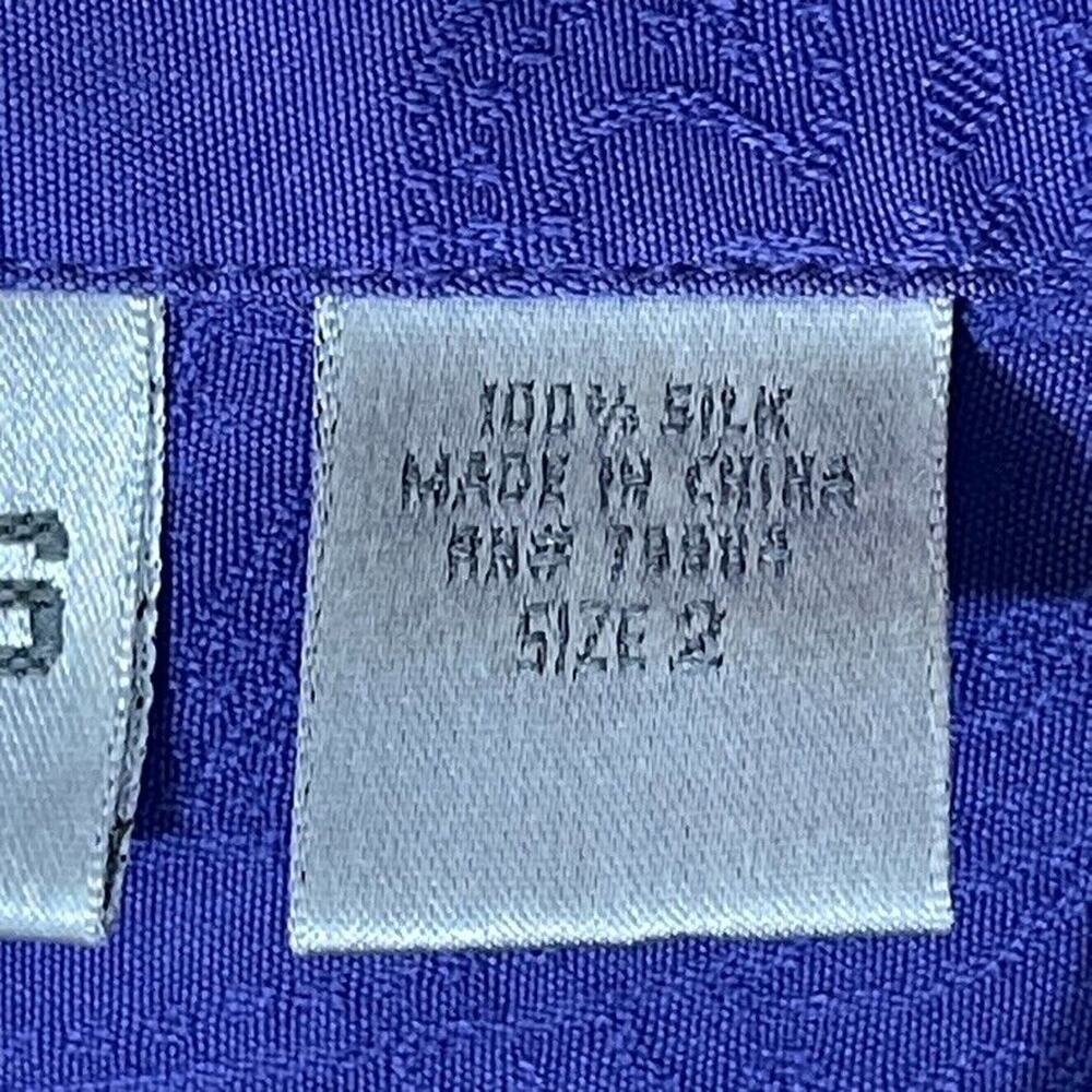 Chico's 100% Silk Shell Button Shirt Top Shacket Purple Texture Size 2 (M 12/14) - Picture 3 of 9